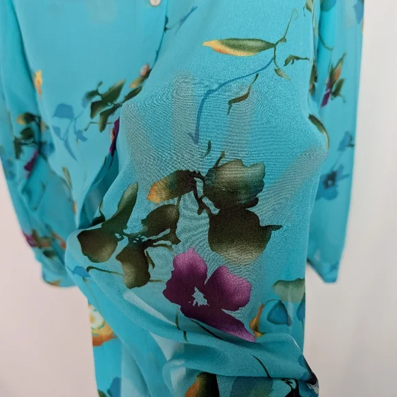 Coldwater Creek 100% Silk Floral Blouse - Picture 5 of 10